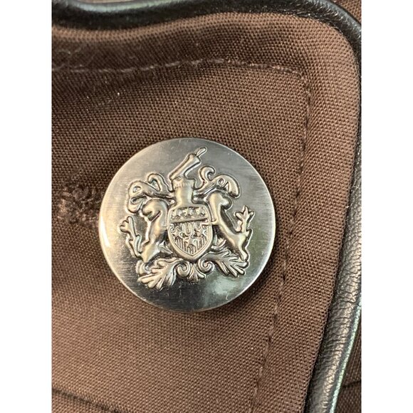 White House Black Market Women's Brown Long Coat XL EUC Button Lined 7246 - Picture 12 of 12